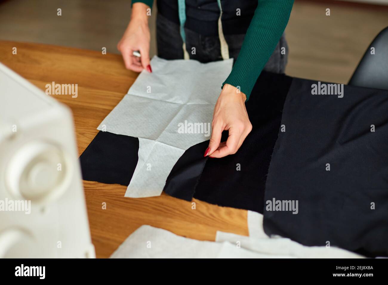 Pattern Dresmaker Step by step, Woman dressmaker female making sewing patterns, Mature ...