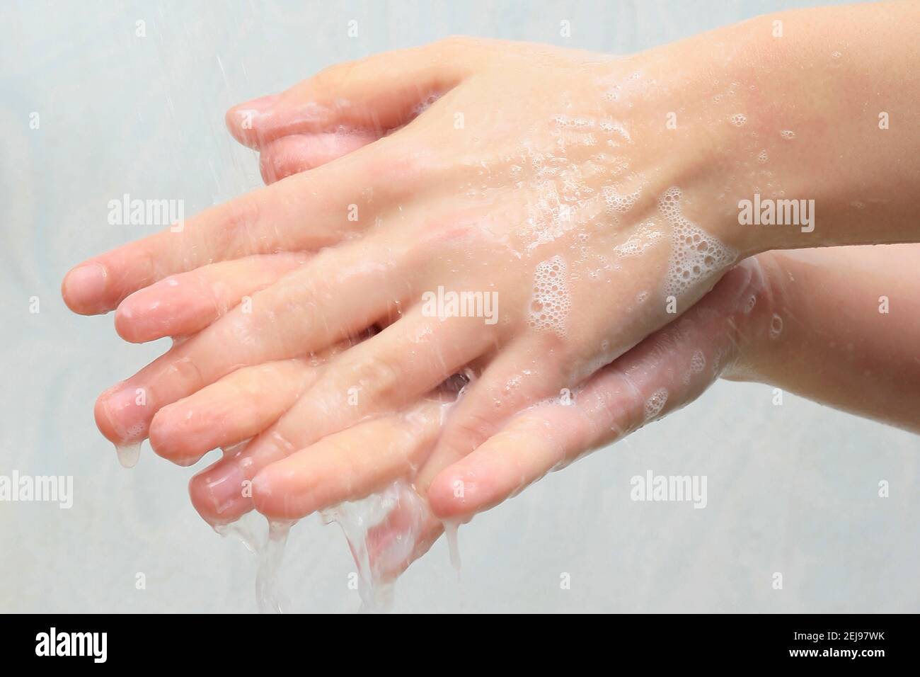 Washing, hand cleaning Stock Photo