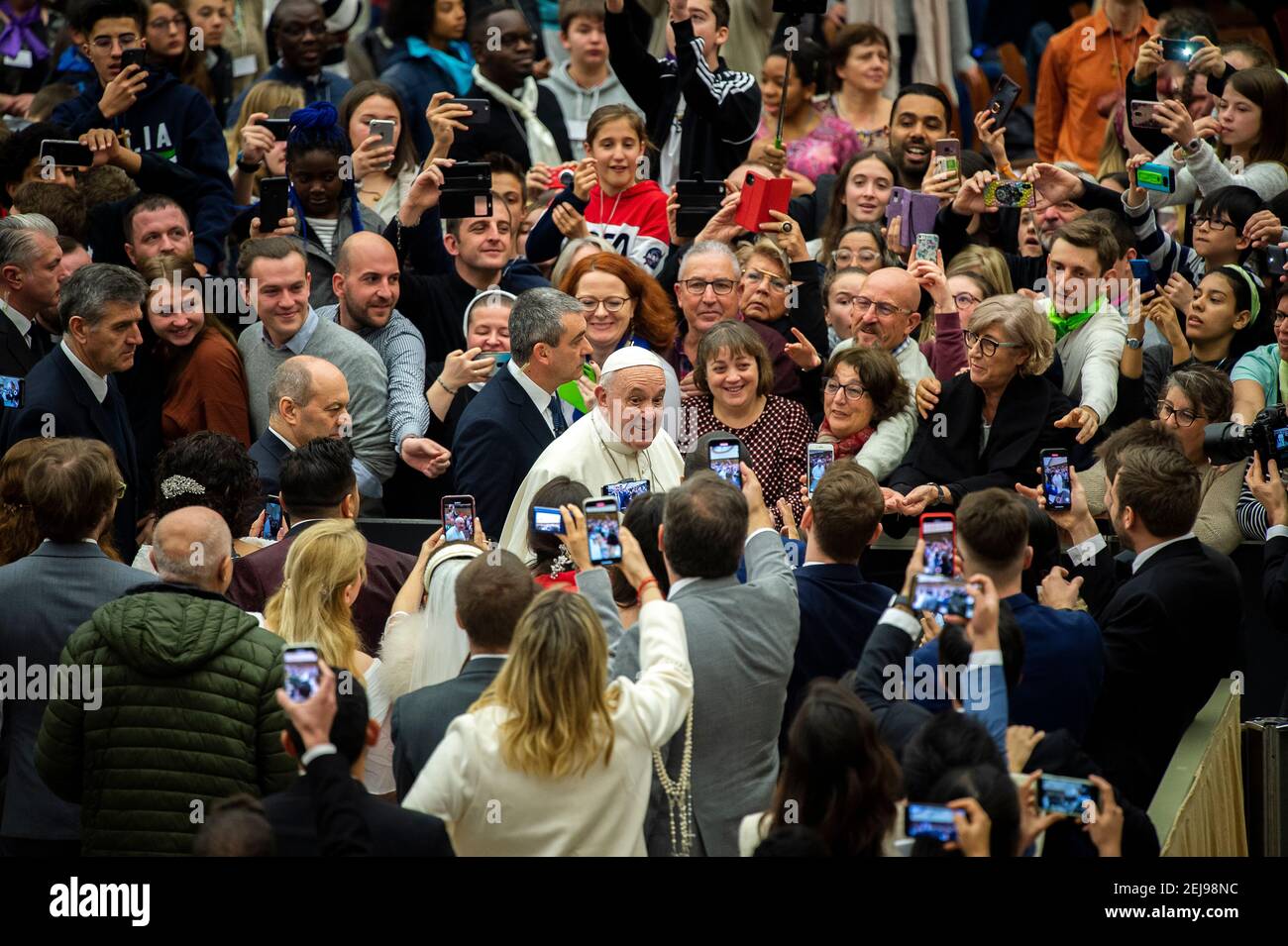 Pope francis paul vi hall Stock Photo