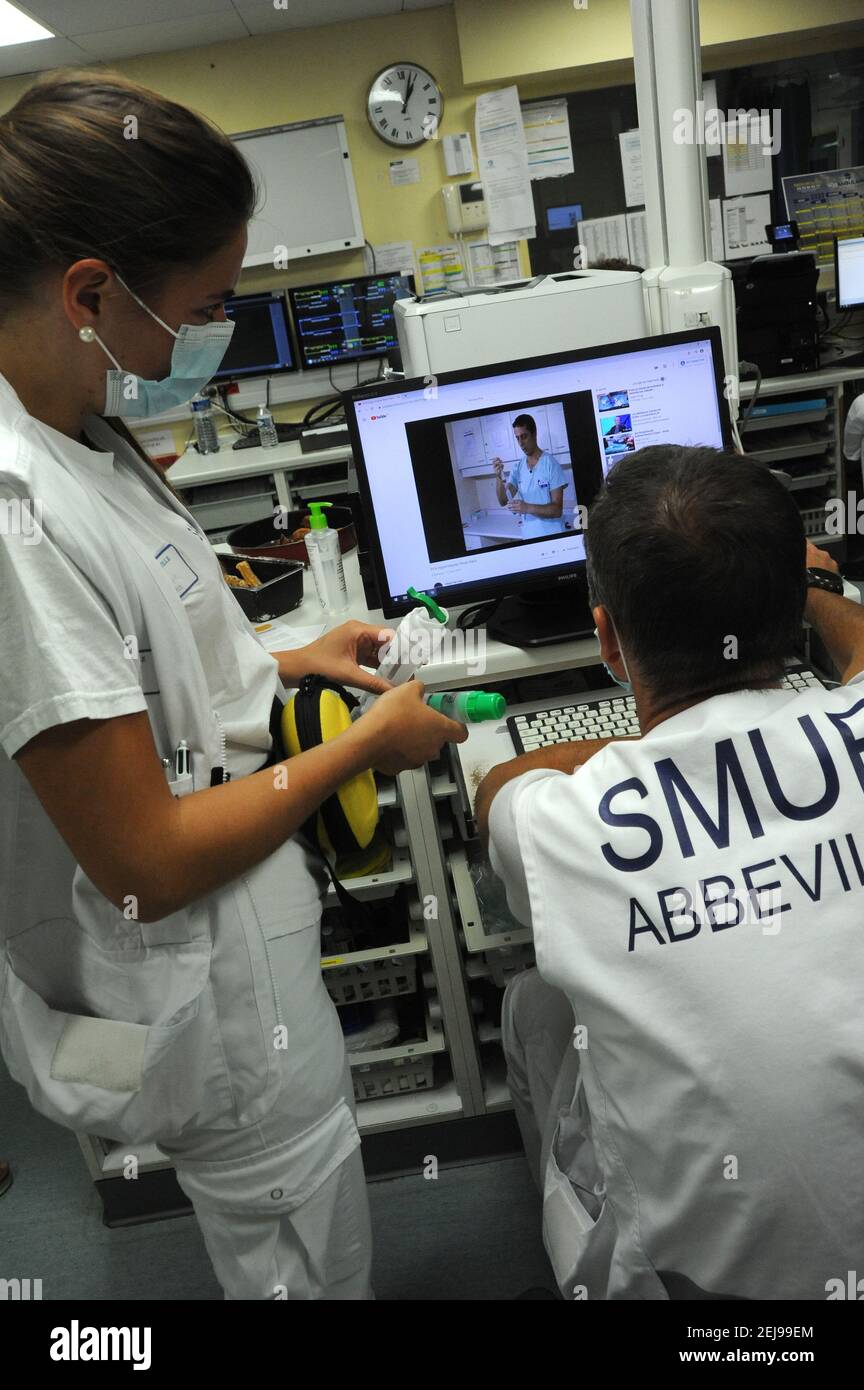 Emergency department - samu 80 - smur d'abbeville department of the somme (80) Stock Photo