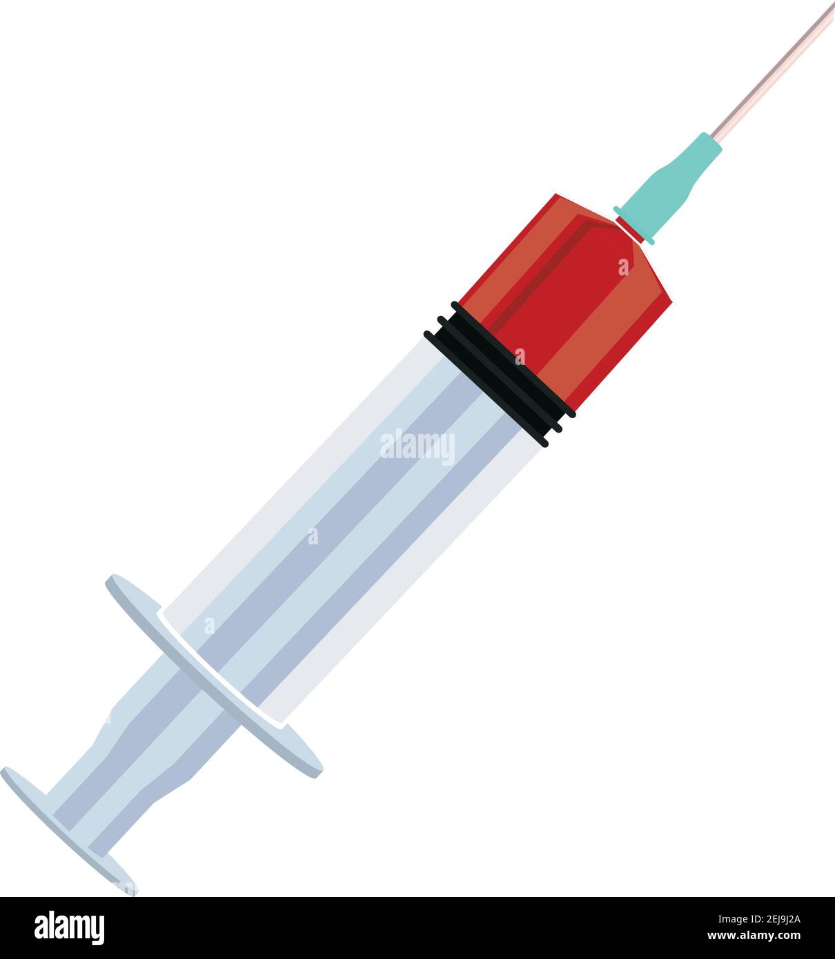 injection syringe with blood isolated icon vector illustration design ...