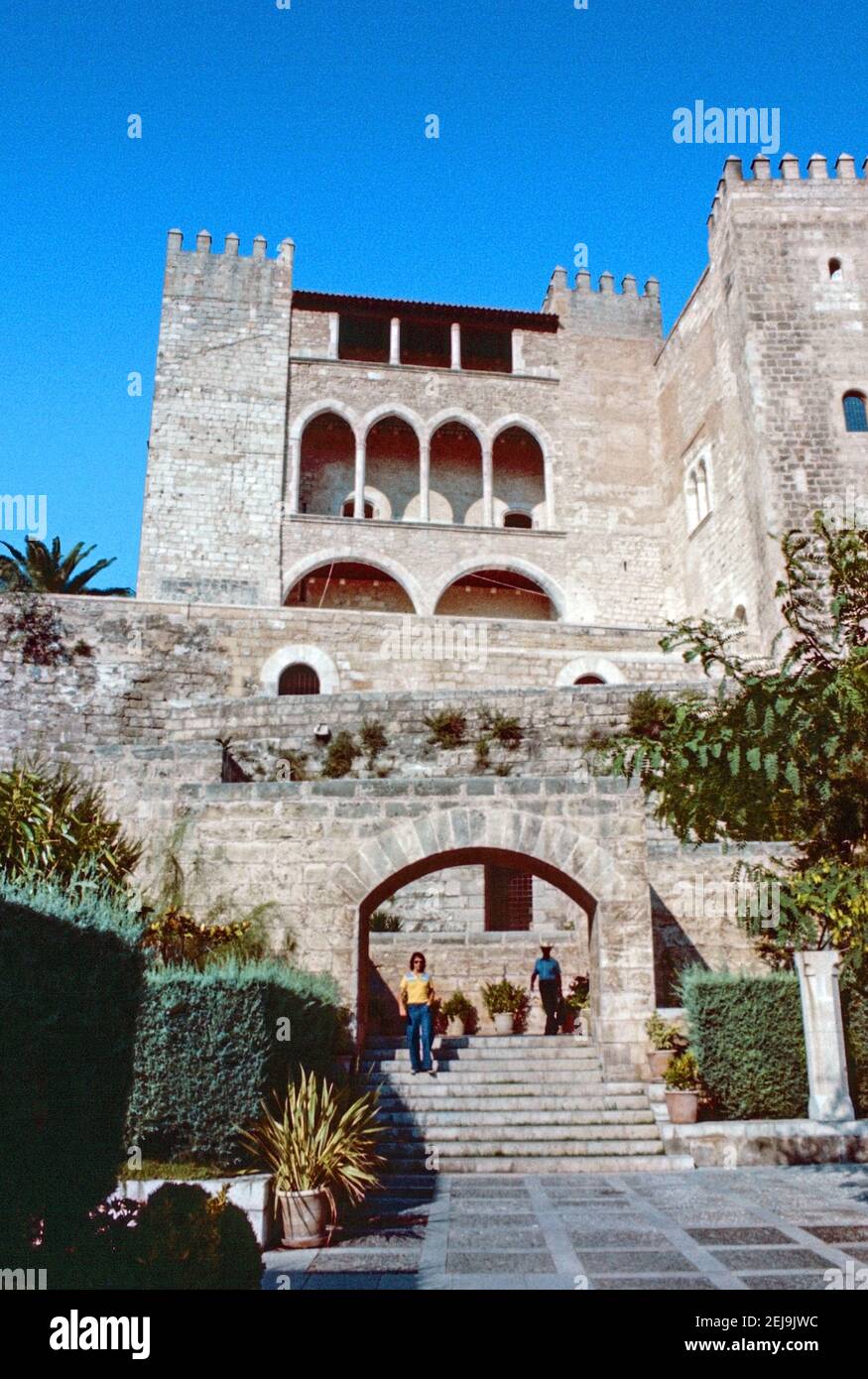 Archive scan of Palma Majorca approx 1975. The Royal Palace of La Almudiana Stock Photo