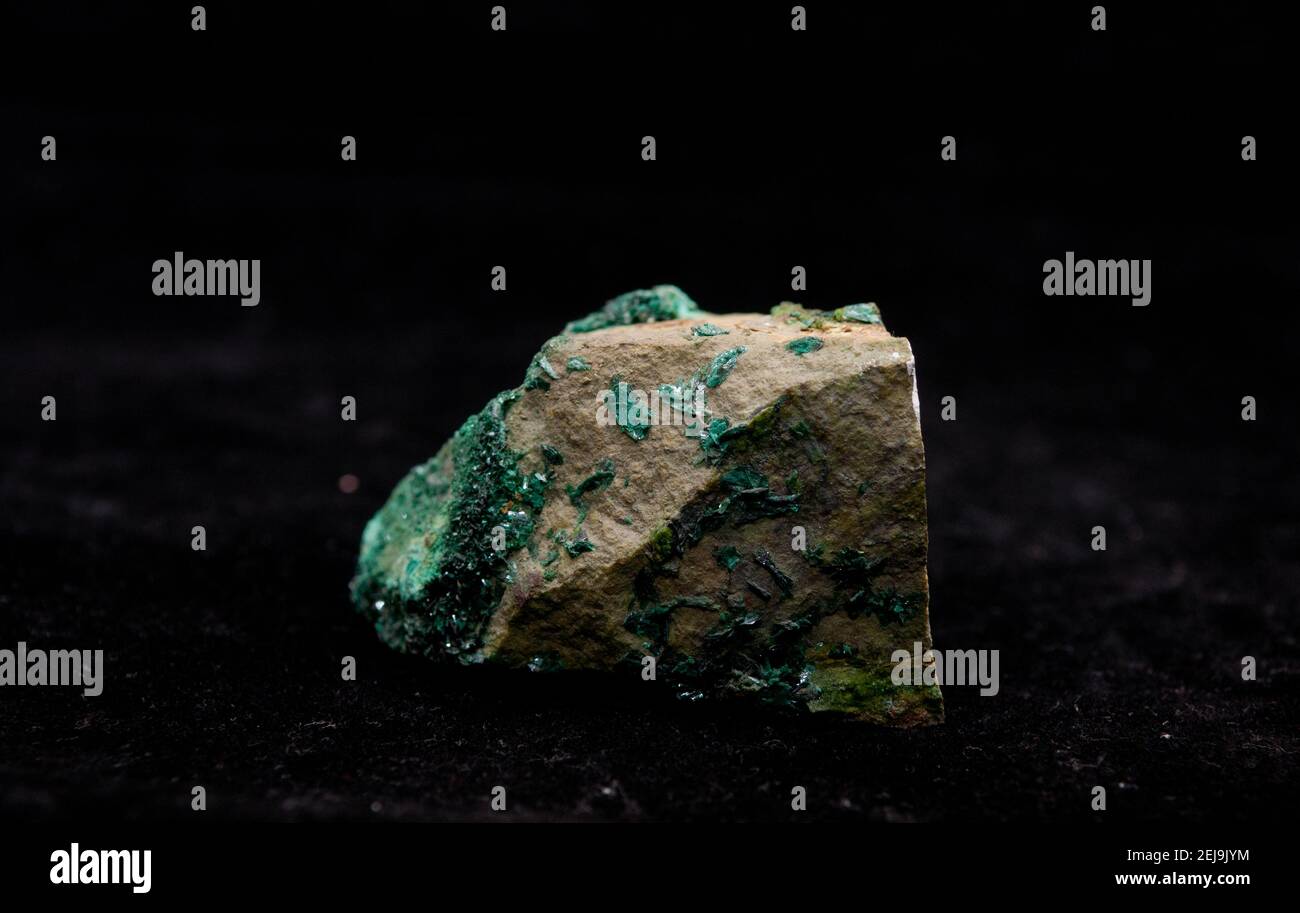 brochantite mineral sample Stock Photo