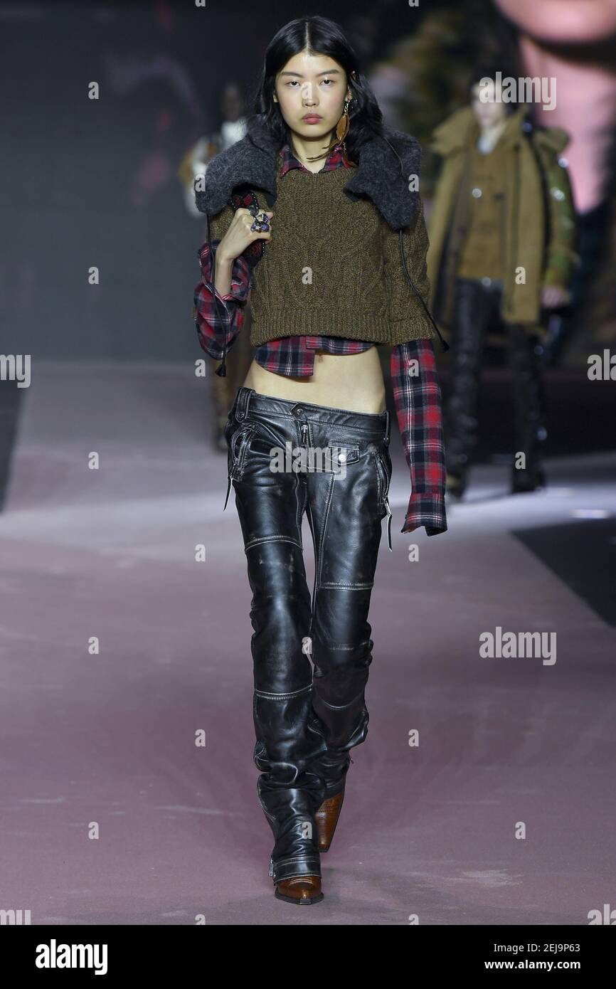 Model walks on the runway during the Dsquared 2 menswear show, Milan Fashion  Week Mens 2020-2021 FW January 10-14 2020 (Photo by Jonas Gustavsson/Sipa  USA Stock Photo - Alamy
