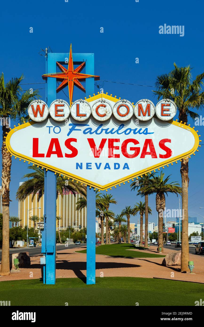 Welcome to Fabulous Las Vegas sign, Las Vegas, Nevada, USA Stock Photo