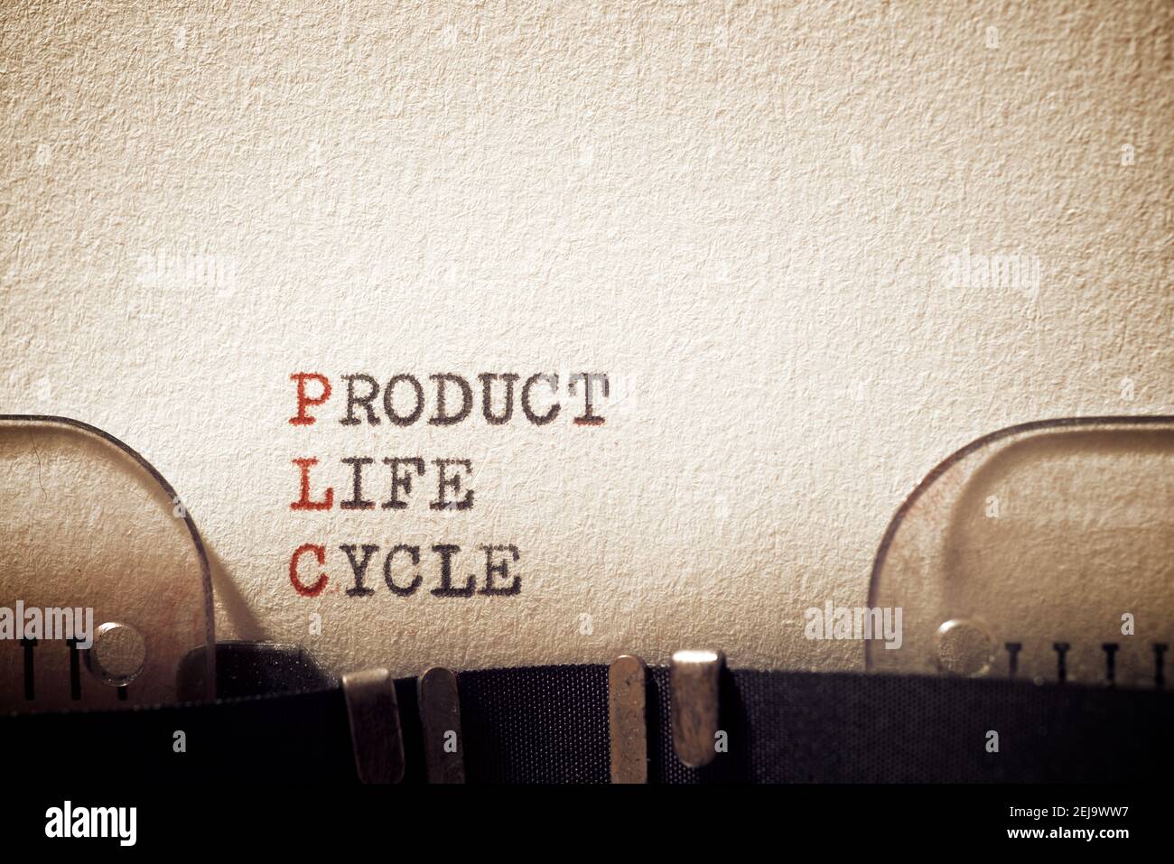 Product life cycle phrase written with a typewriter Stock Photo Alamy