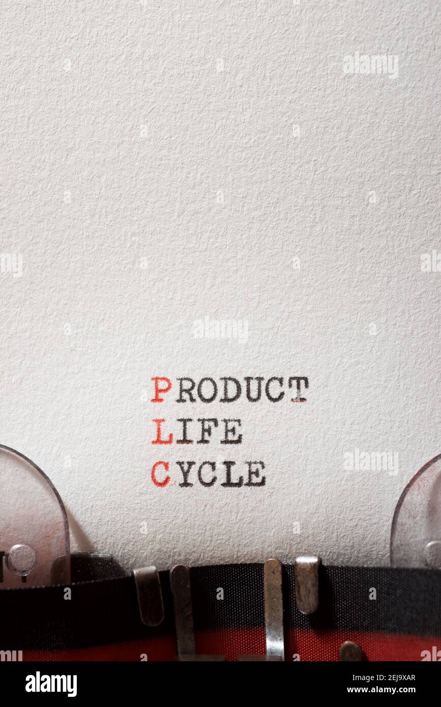 Product life cycle phrase written with a typewriter Stock Photo Alamy