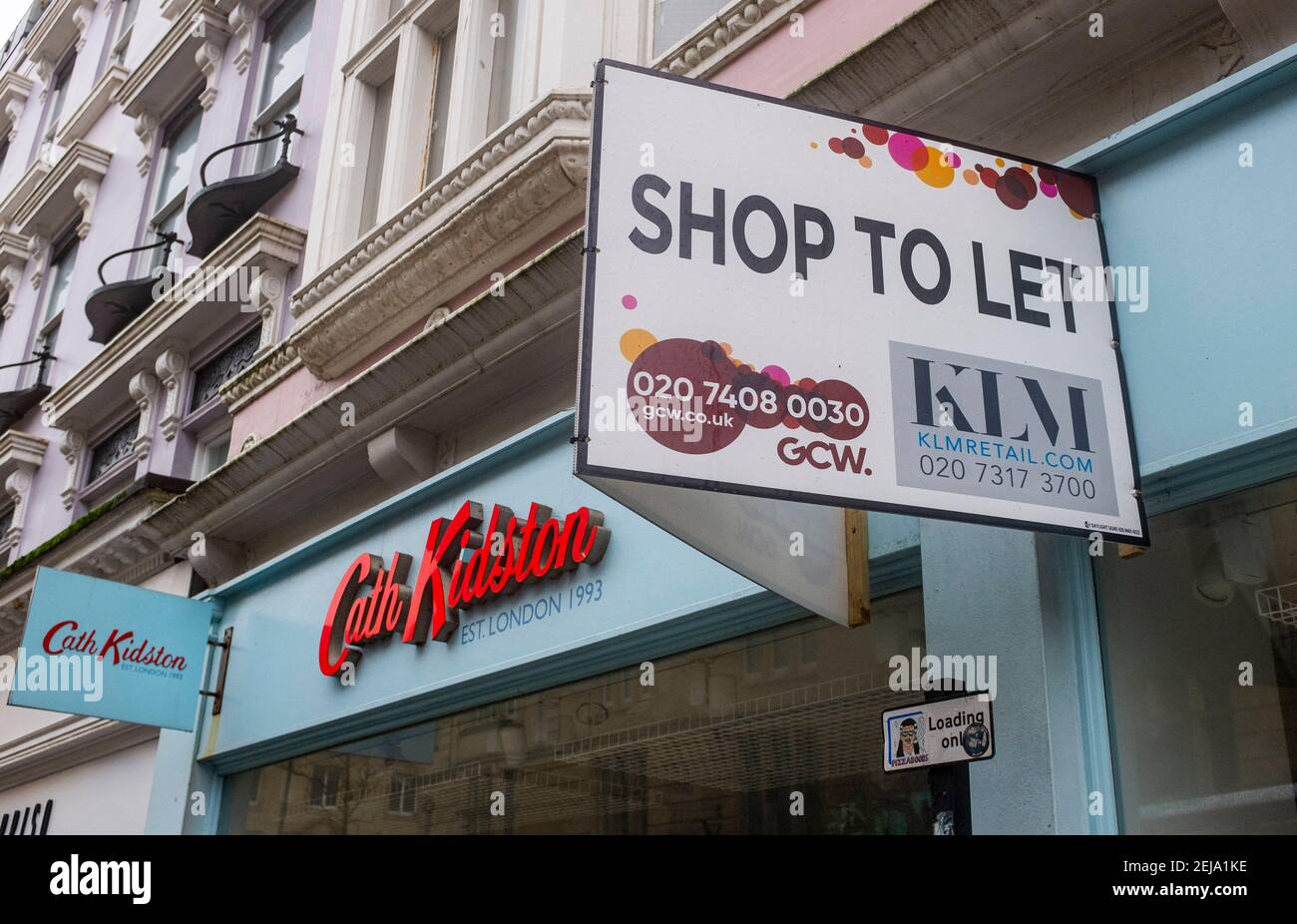 Closed down Cath Kidston shop in North Street Brighton with a Shop to Let sign during lockdown England Stock Photo