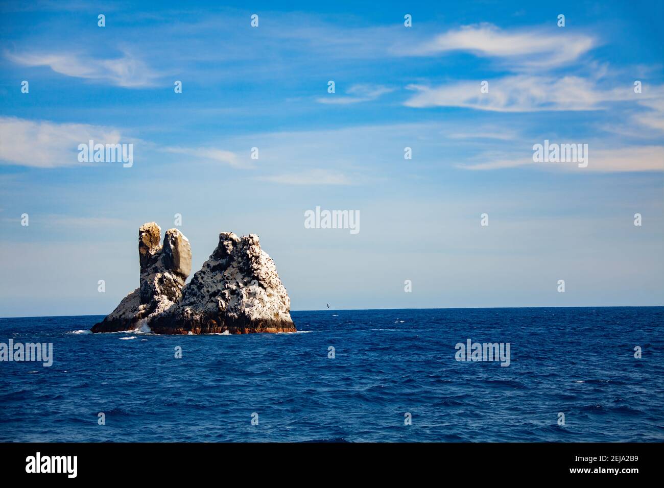 Roca Partida or Split Rock smallest of Socorro islands in Pacific Ocean Stock Photo