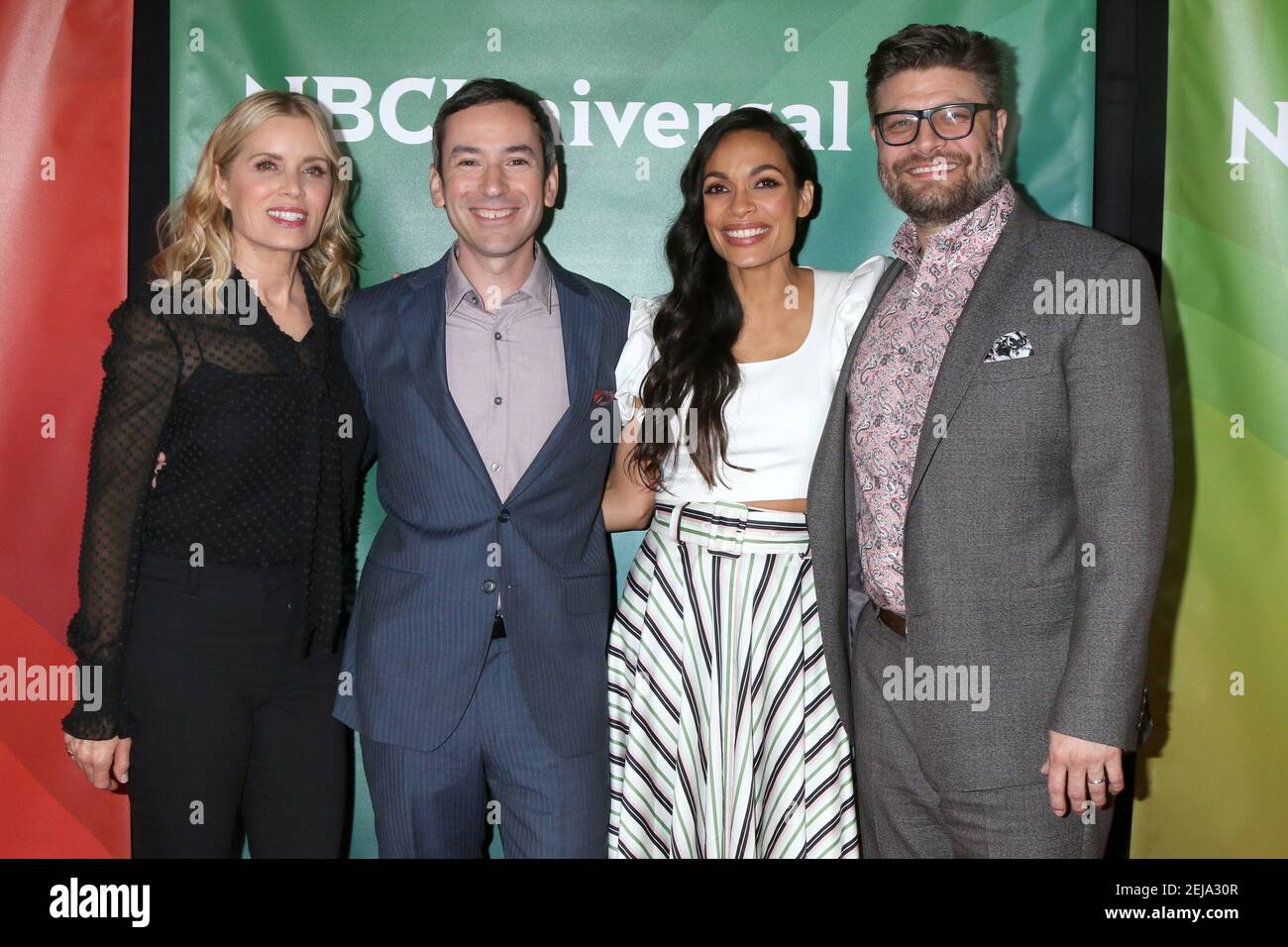 LOS ANGELES - JAN 11: Kim Dickens, Andy Greenwald, Rosario Dawson, and
