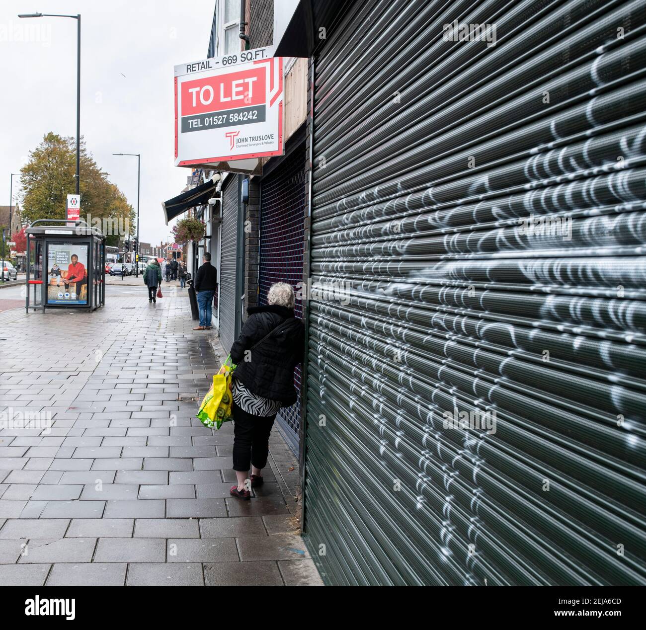 A closed down retail business on the High Street in Kings Heath, Birmingham, UK. Stock Photo