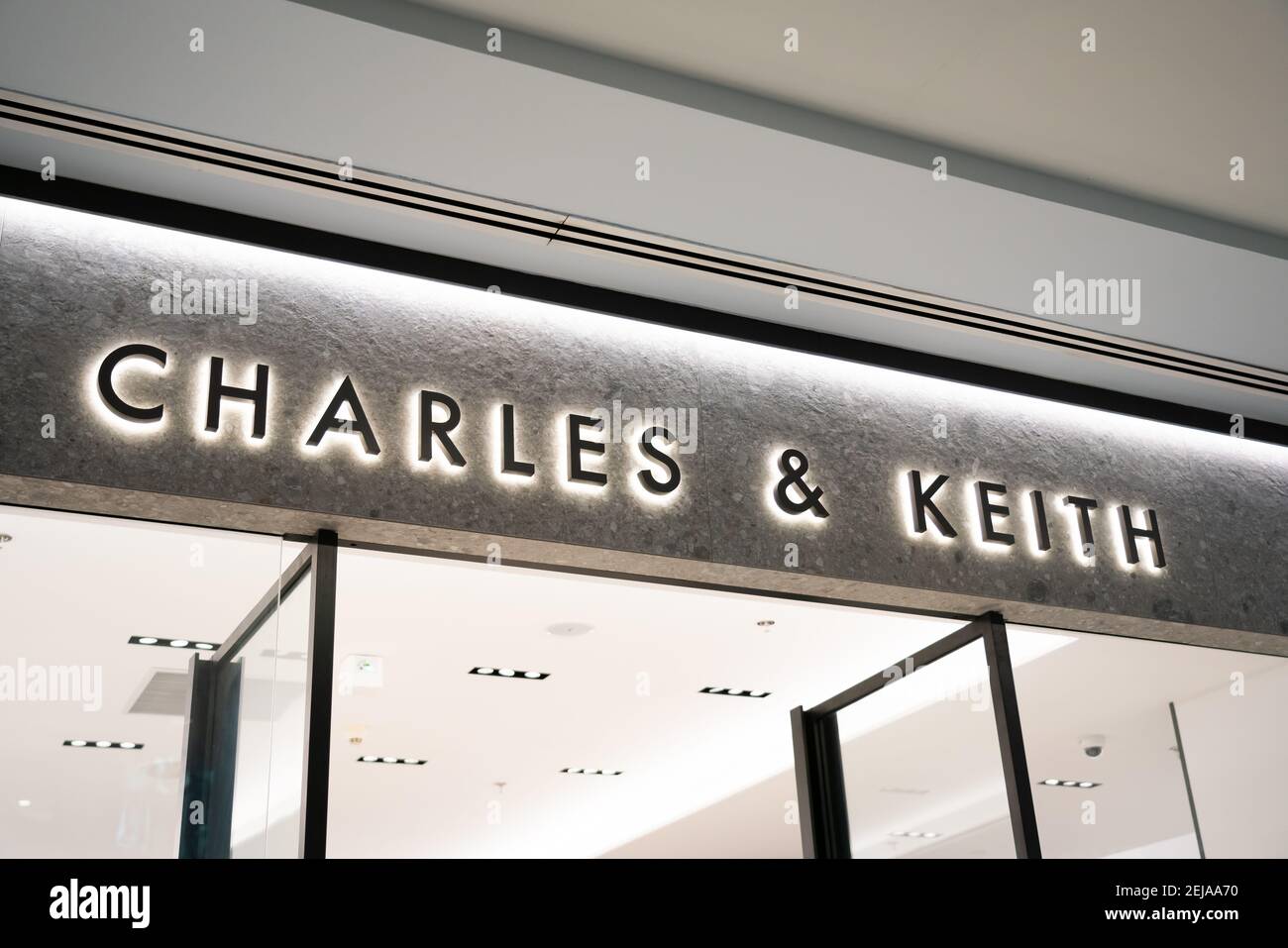 Singaporean fast-fashion footwear and accessories retailer Charles & Keith  logo seen in Shanghai. (Photo by Alex Tai / SOPA Images/Sipa USA Stock  Photo - Alamy