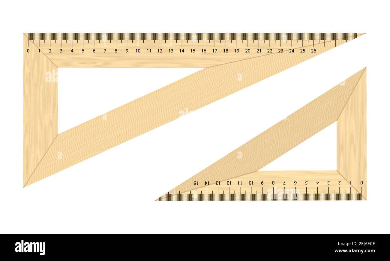 Two rulers for drawing and measuring. School tool. Isolated on