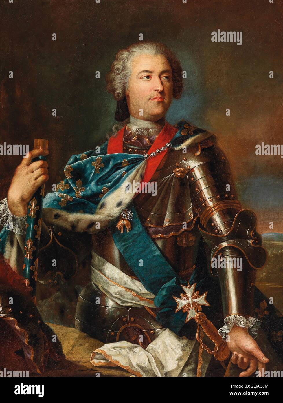 Portrait of the King Louis XV of France (1710-1774). Museum: PRIVATE COLLECTION. Author: Jean-Gaspard Heilmann. Stock Photo