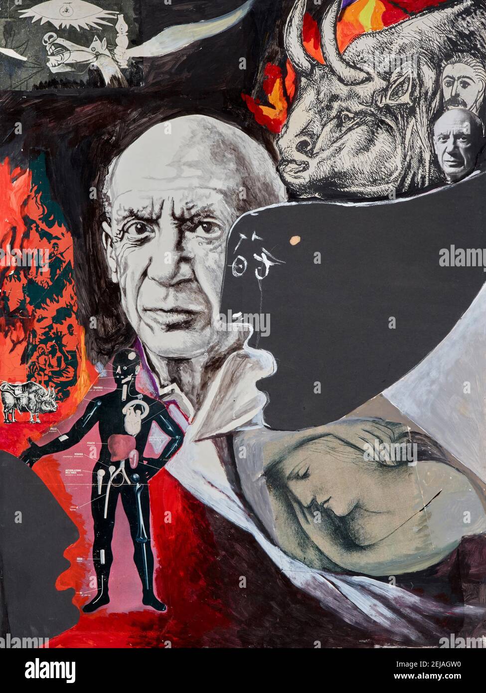 Lamento per la morte di Picasso. Museum: PRIVATE COLLECTION. Author: RENATO GUTTUSO. Stock Photo