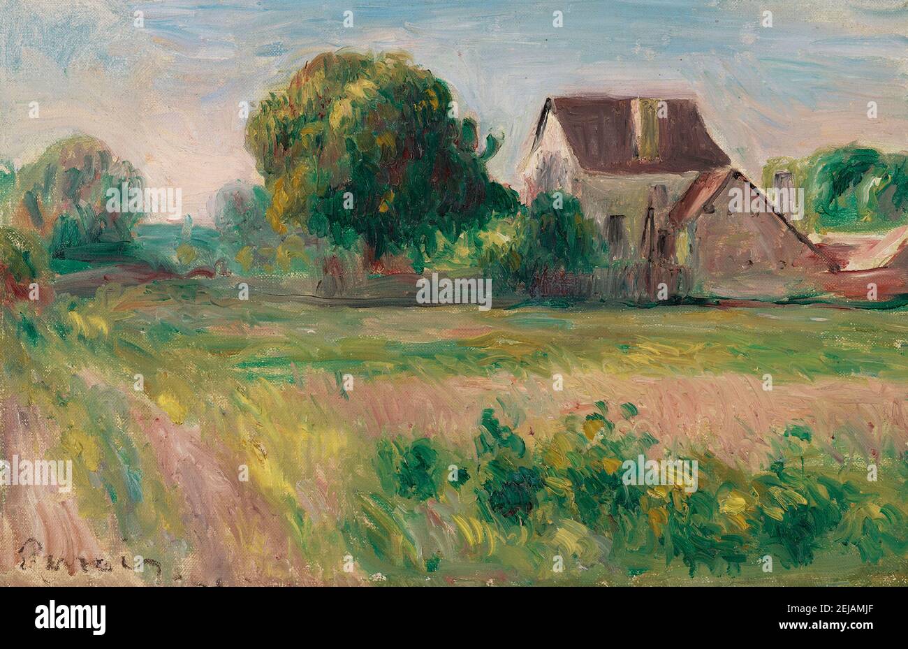 Tableau Toile L'Église à Essoyes – Reproduction Renoir – Impression Neuve