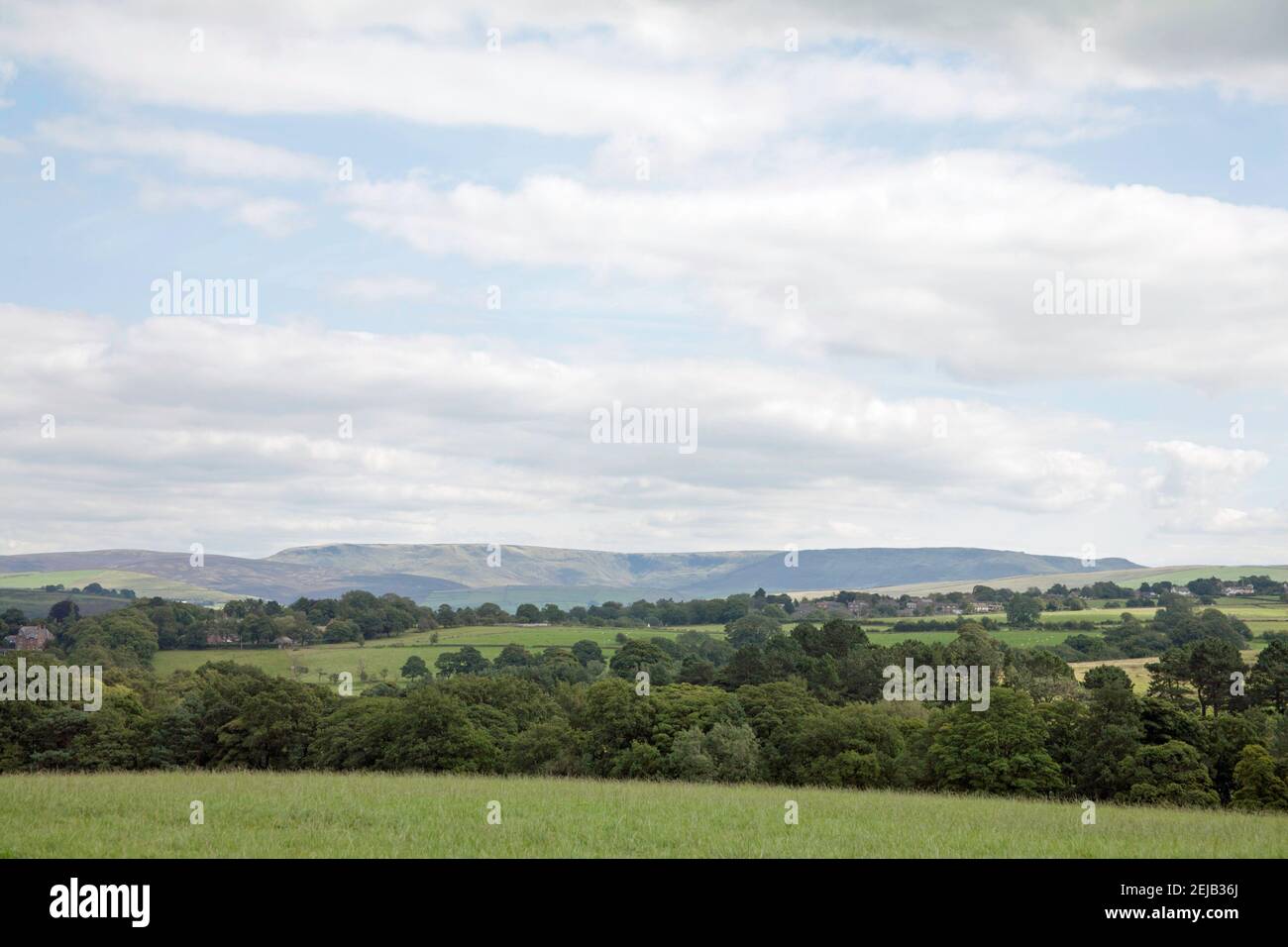 Kiinder Scout  viewed from the North Cheshire Way near Lyme Park  Cheshire England Stock Photo