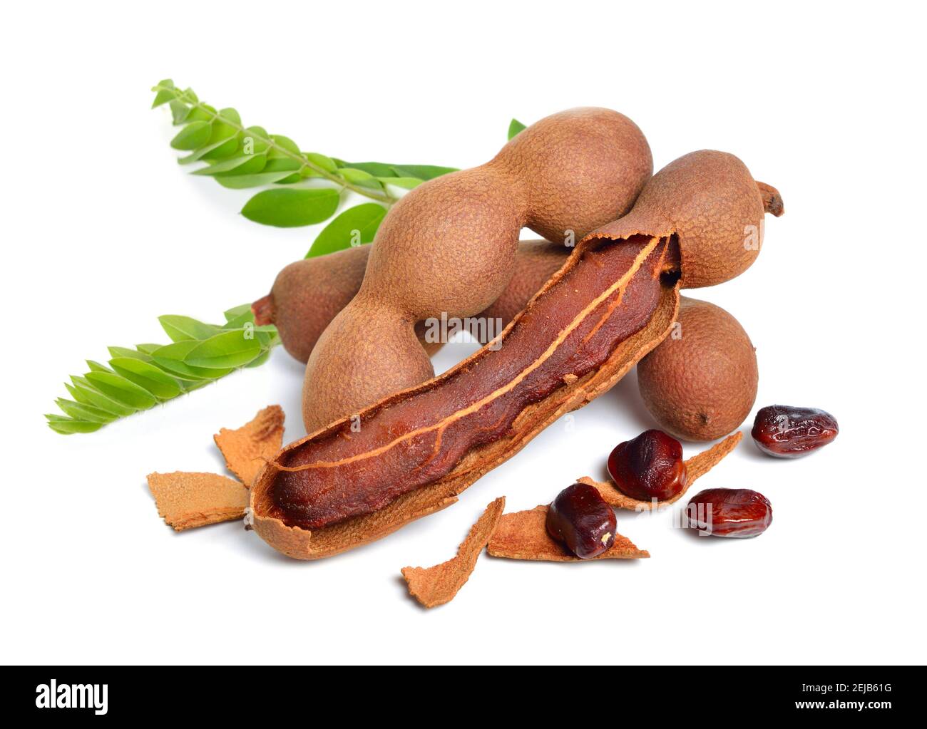 Ripe tamarind fruit isolated on white background Stock Photo Alamy