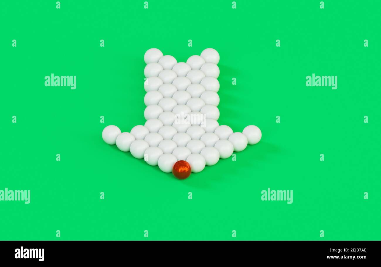 Competition leadership concept nicely made from white and red balls. Designed as a 3d rendered illustration Stock Photo