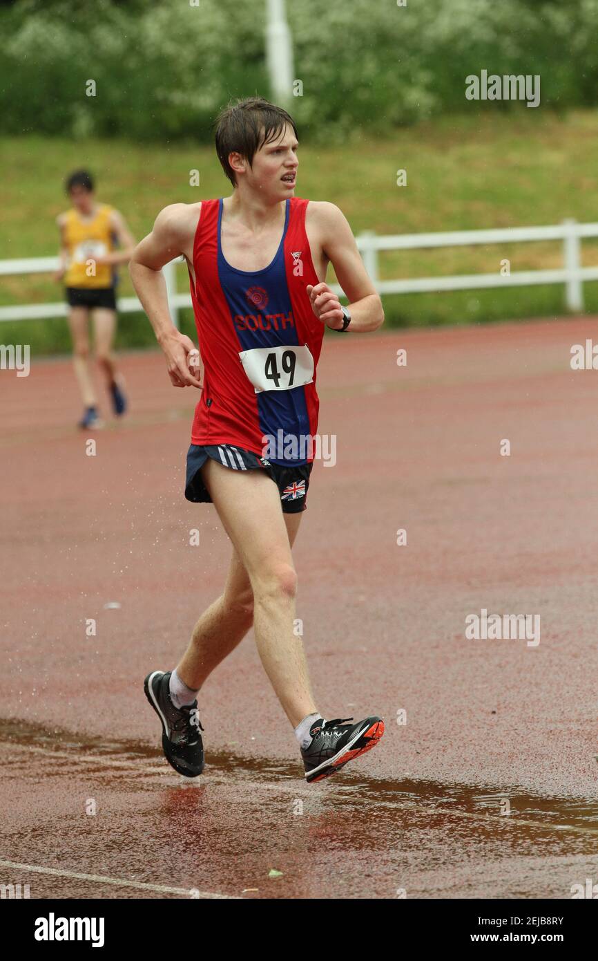 Cameron Corbishley aged 17 in the Inter Area Race Walk Match at Enfield Stock Photo