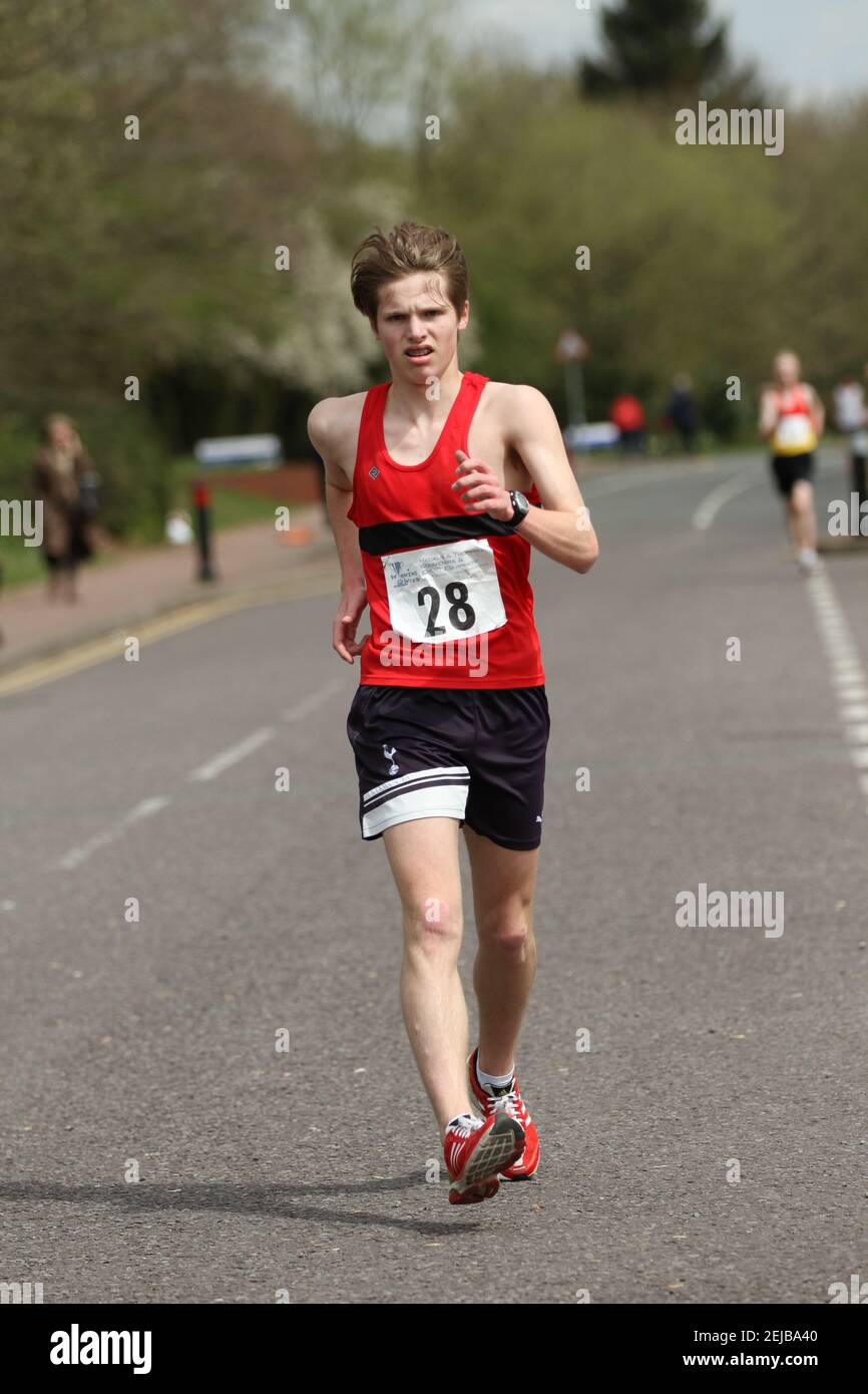 Cameron Corbishley aged 16 in the Race Walking Association Younger Age Group Championships Stock Photo