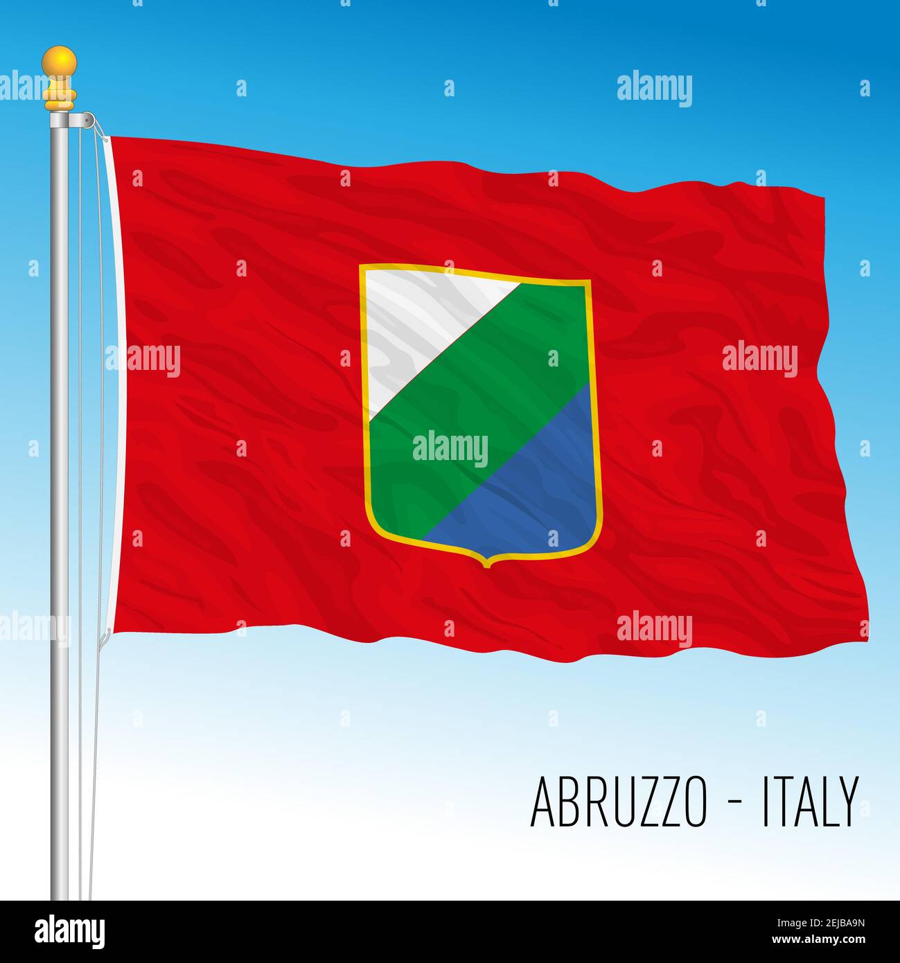 Abruzzo, Flag Of The Region, Italian Republic, Vector Illustration ...