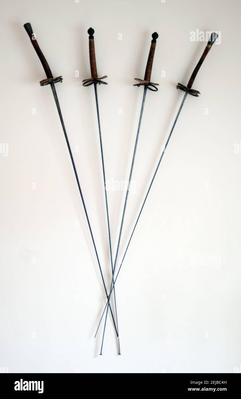 Antique fencing foils, private house, Bunclody, County Wexford, Ireland