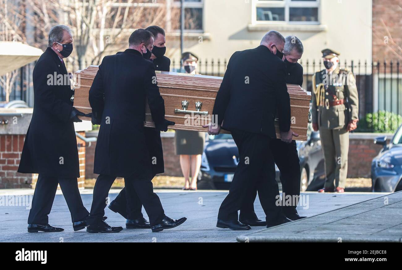 The coffin of Dr Emer Feely, the wife of Ireland's chief medical ...