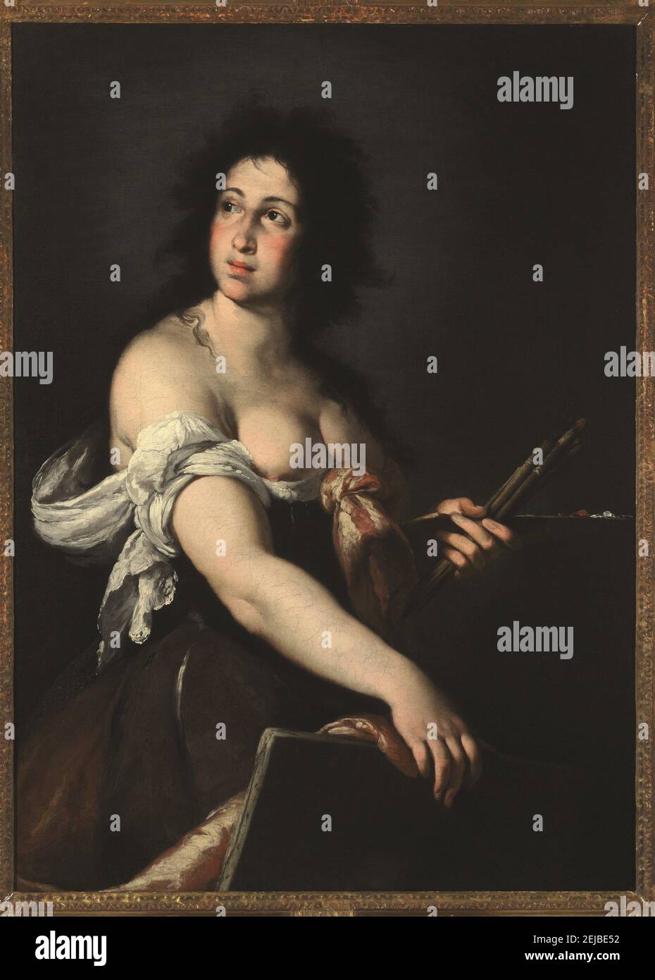 Allegoria della pittura (Allegory of painting). Museum: Galleria Nazionale della Liguria, Genova. Author: BERNARDO STROZZI. Stock Photo