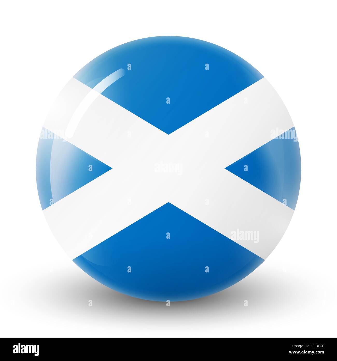 Glass light ball with flag of Scotland. Round sphere, template icon ...
