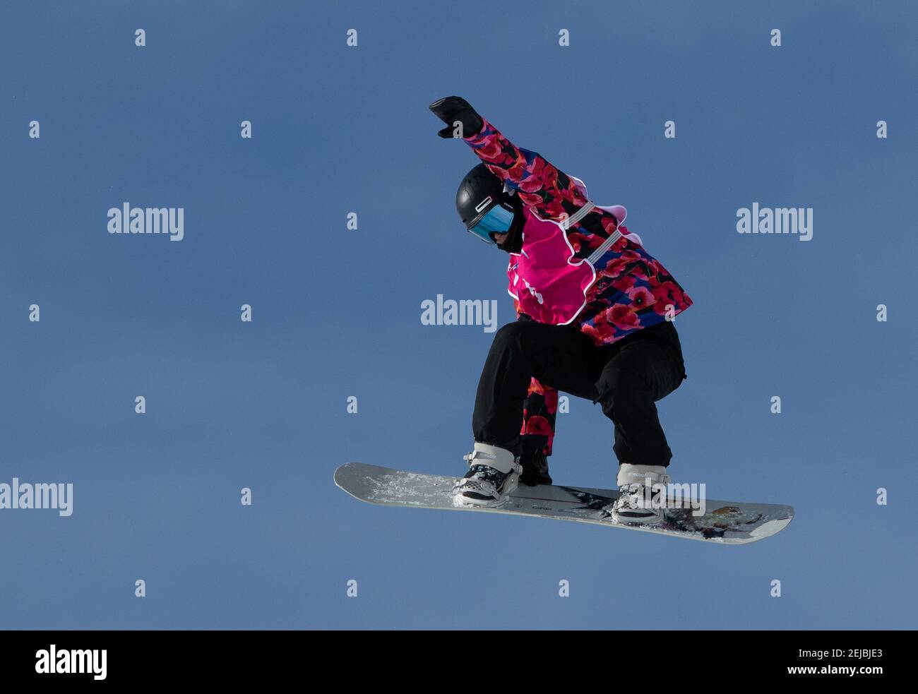 Jan 18, 2020; Lausanne, SWITZERLAND; Ty Schnorrbusch USA in action during  the Snowboarding Women's Slopestyle at the Leysin Park. The Winter Youth  Olympic Games. Mandatory Credit: Ben Queenborough/OIS Handout Photo via USA