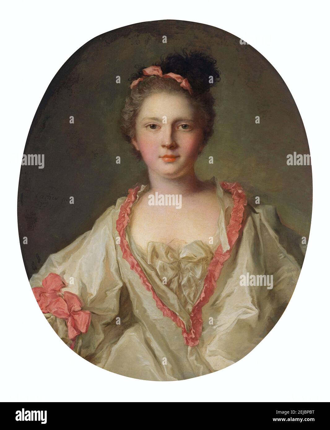 Portrait of Marie-Thérèse Geoffrin (1715-1791), Marquise de la Ferté-Imbault. Museum: PRIVATE COLLECTION. Author: JEAN-MARC NATTIER. Stock Photo