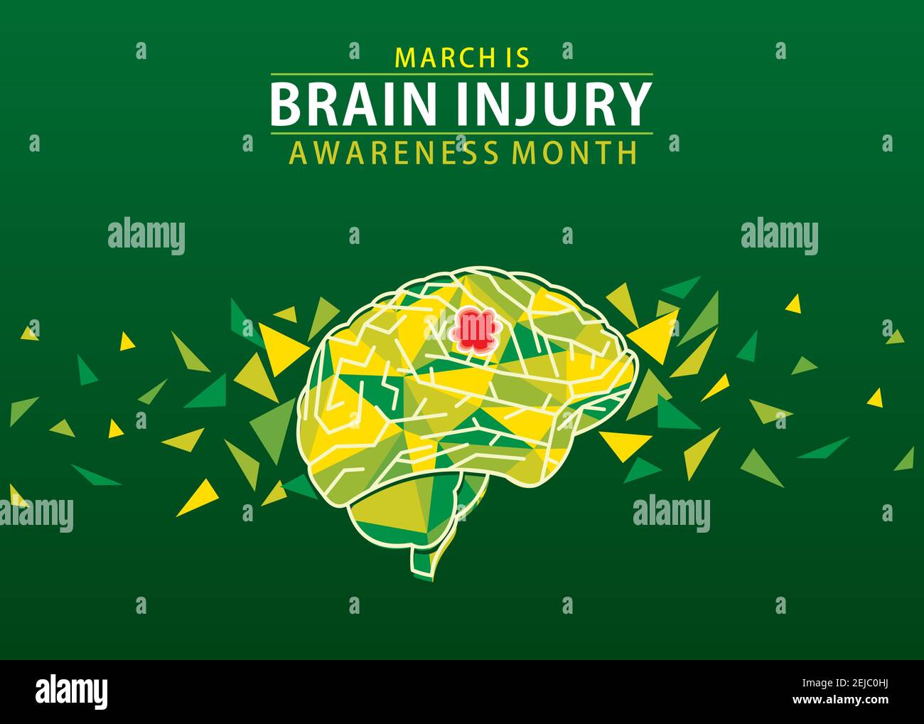 vector illustration of national brain injury awareness month design