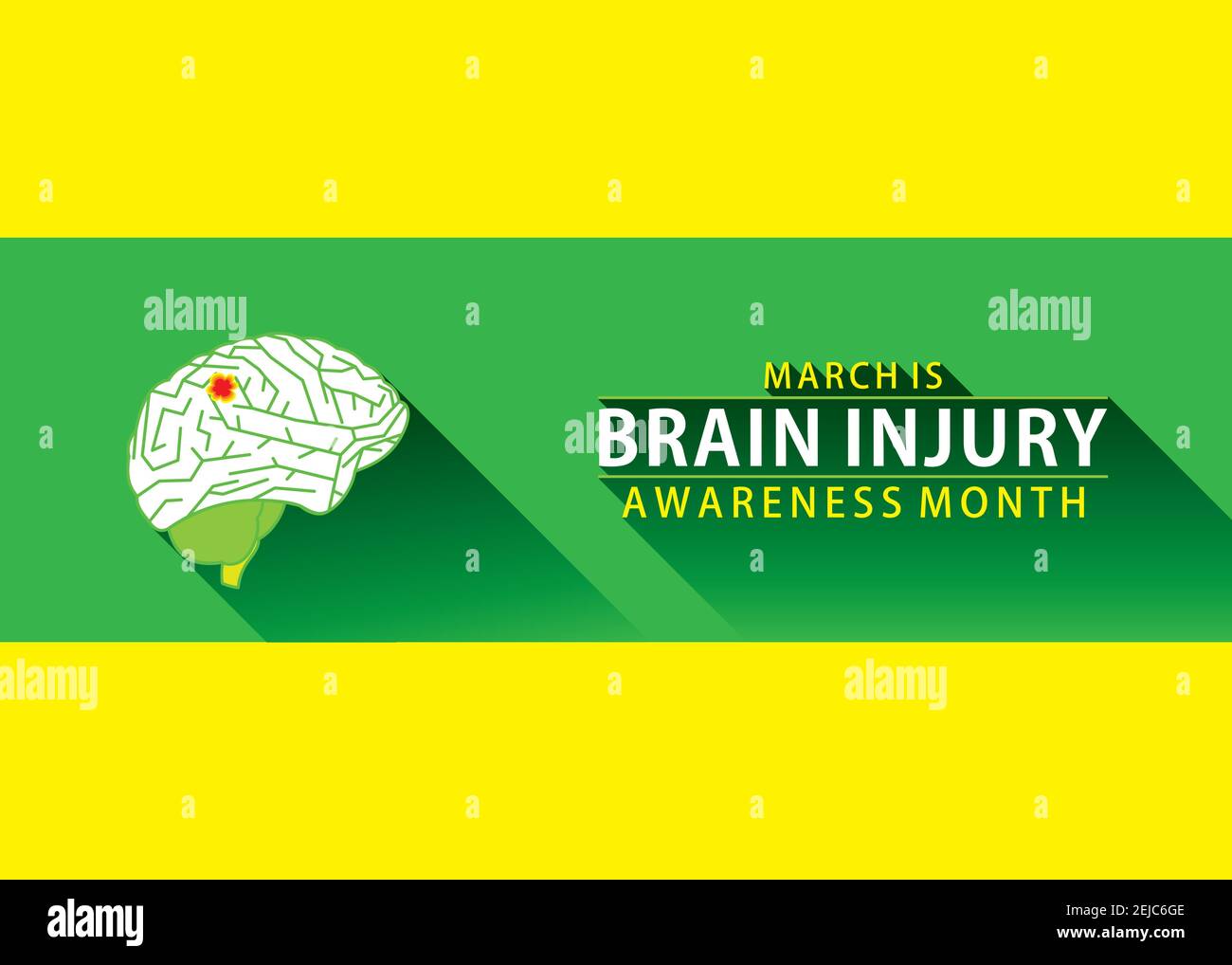 vector illustration of national brain injury awareness month design