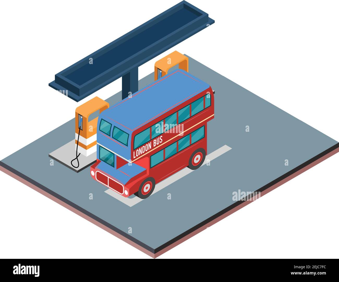 isometric concept gas tank, vector illustration Stock Vector