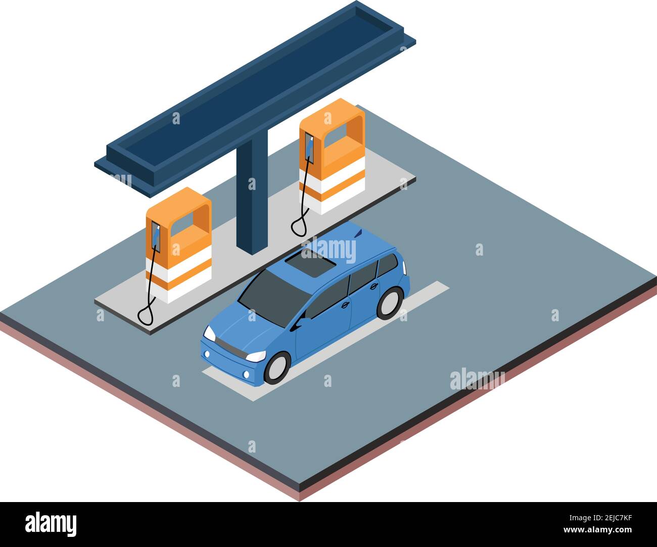 isometric concept gas tank, vector illustration Stock Vector