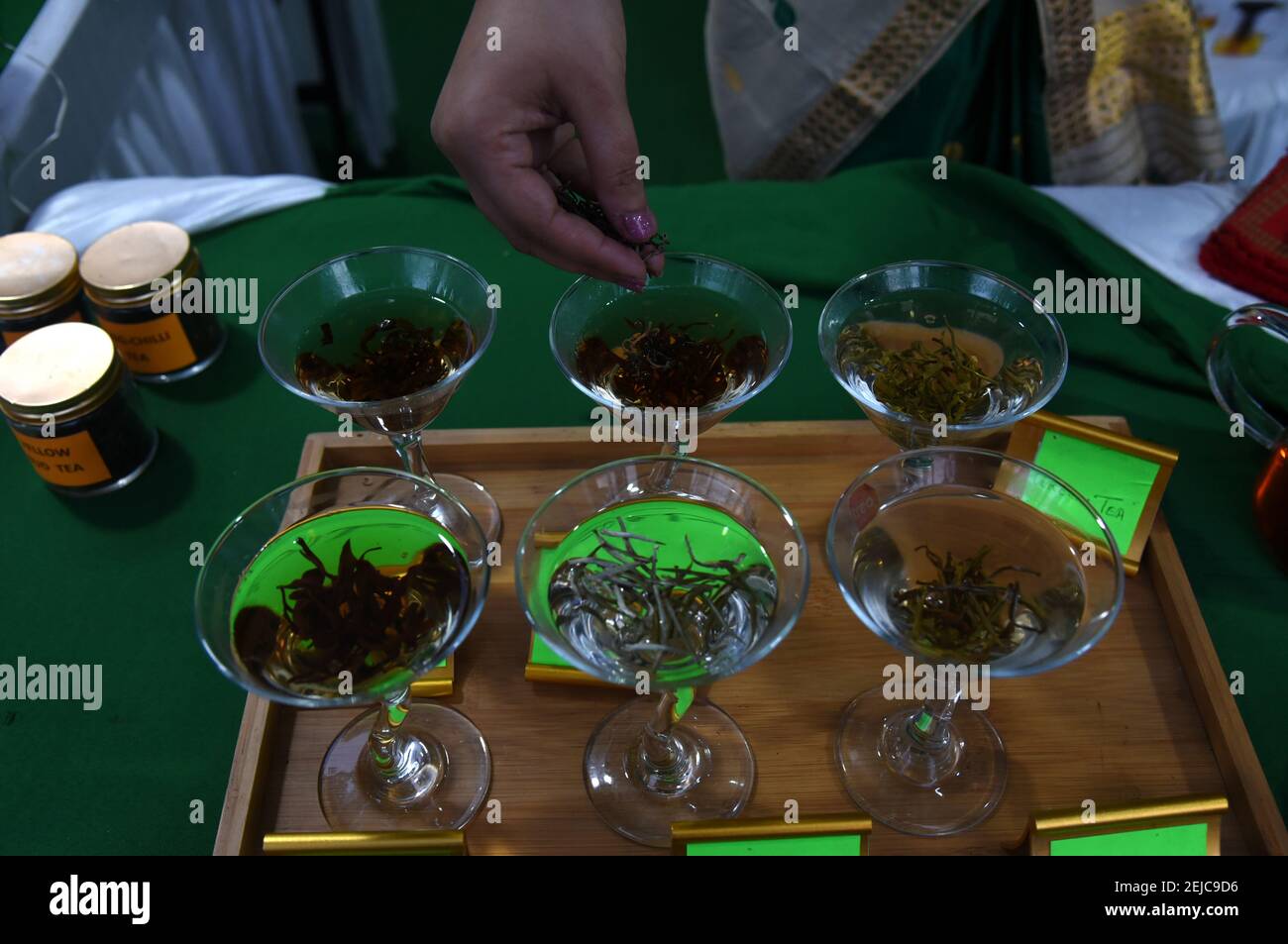 February 22, 2021, Guwahati, Assam, India Different types of tea of