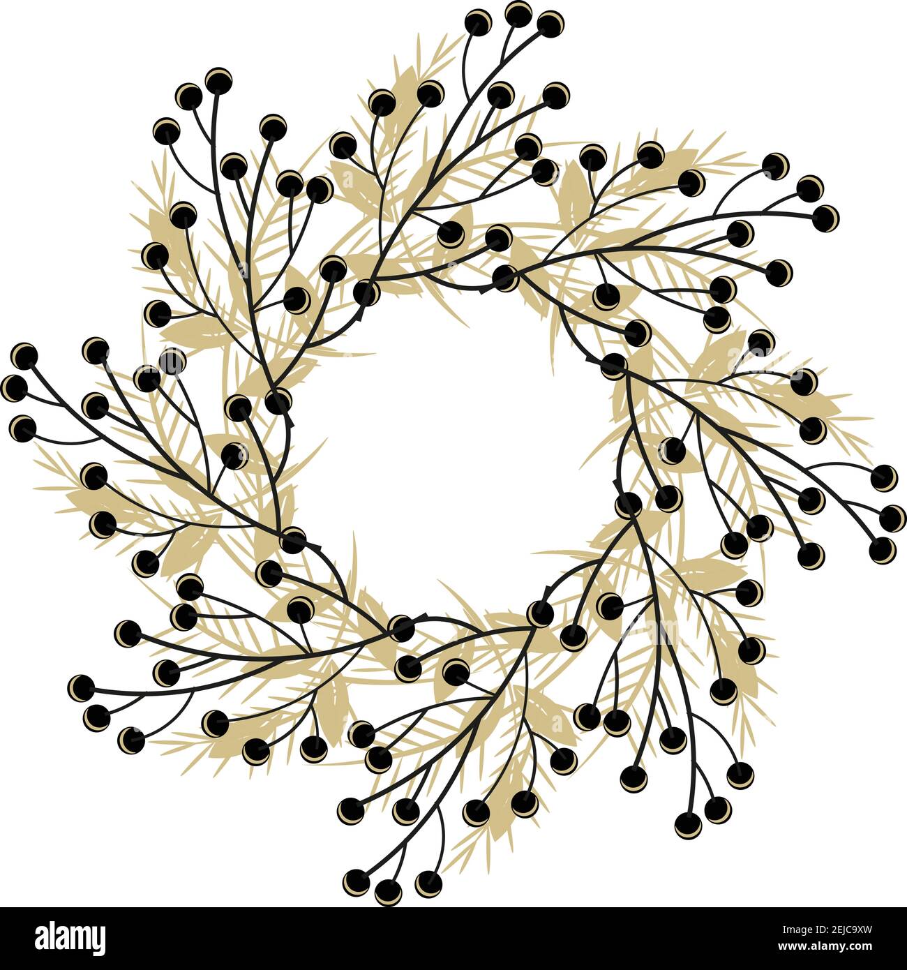 Seasons Greatings wreath vector pattern on a light background Stock Vector