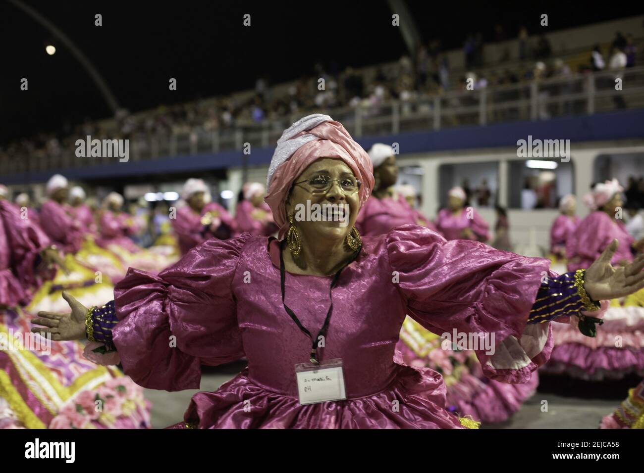 Technical rehearsal of the Gavines da Fiel school in the Sambadromo do