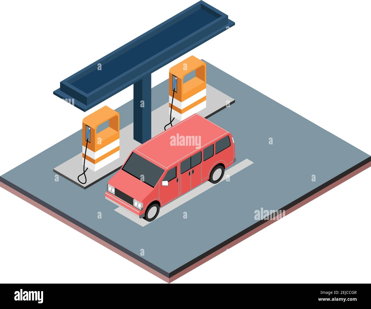 isometric concept gas tank, vector illustration Stock Vector
