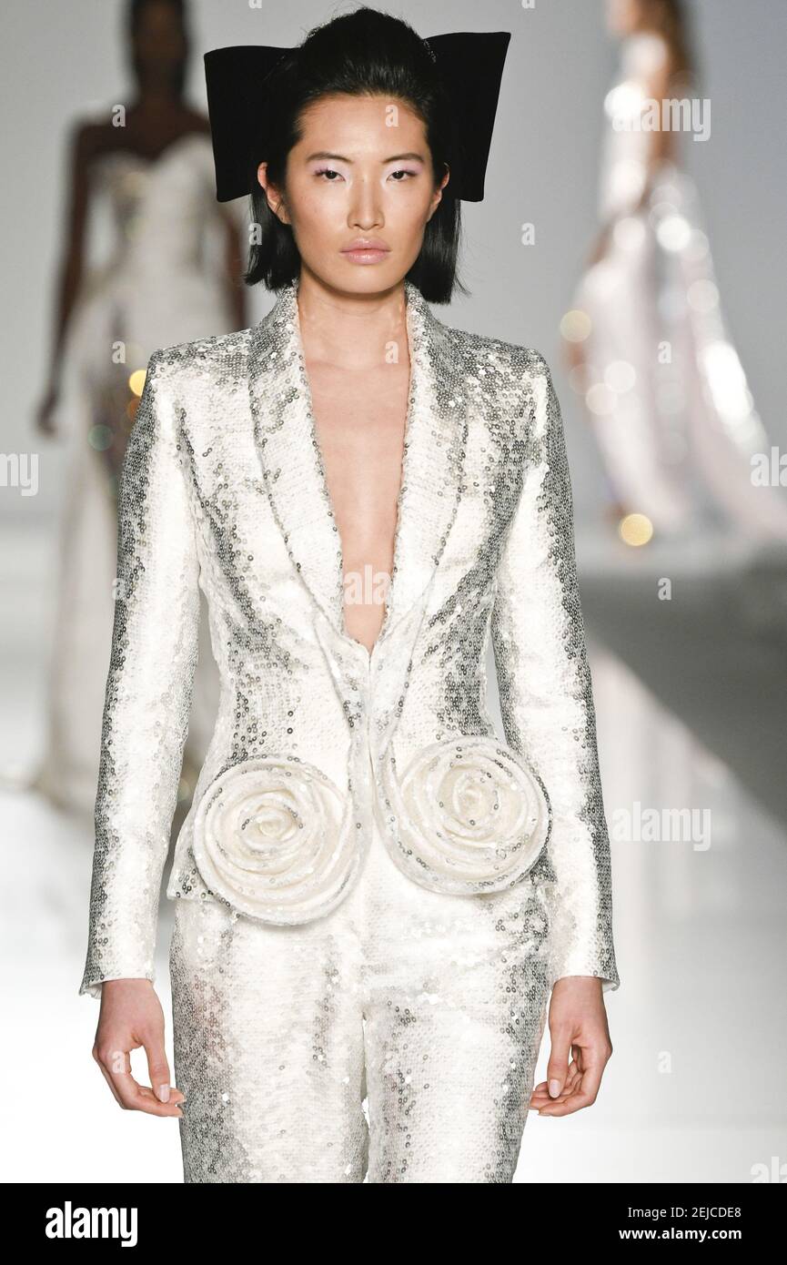 Model Nuri Son walks on the runway during the Ralph and Russo Haute ...