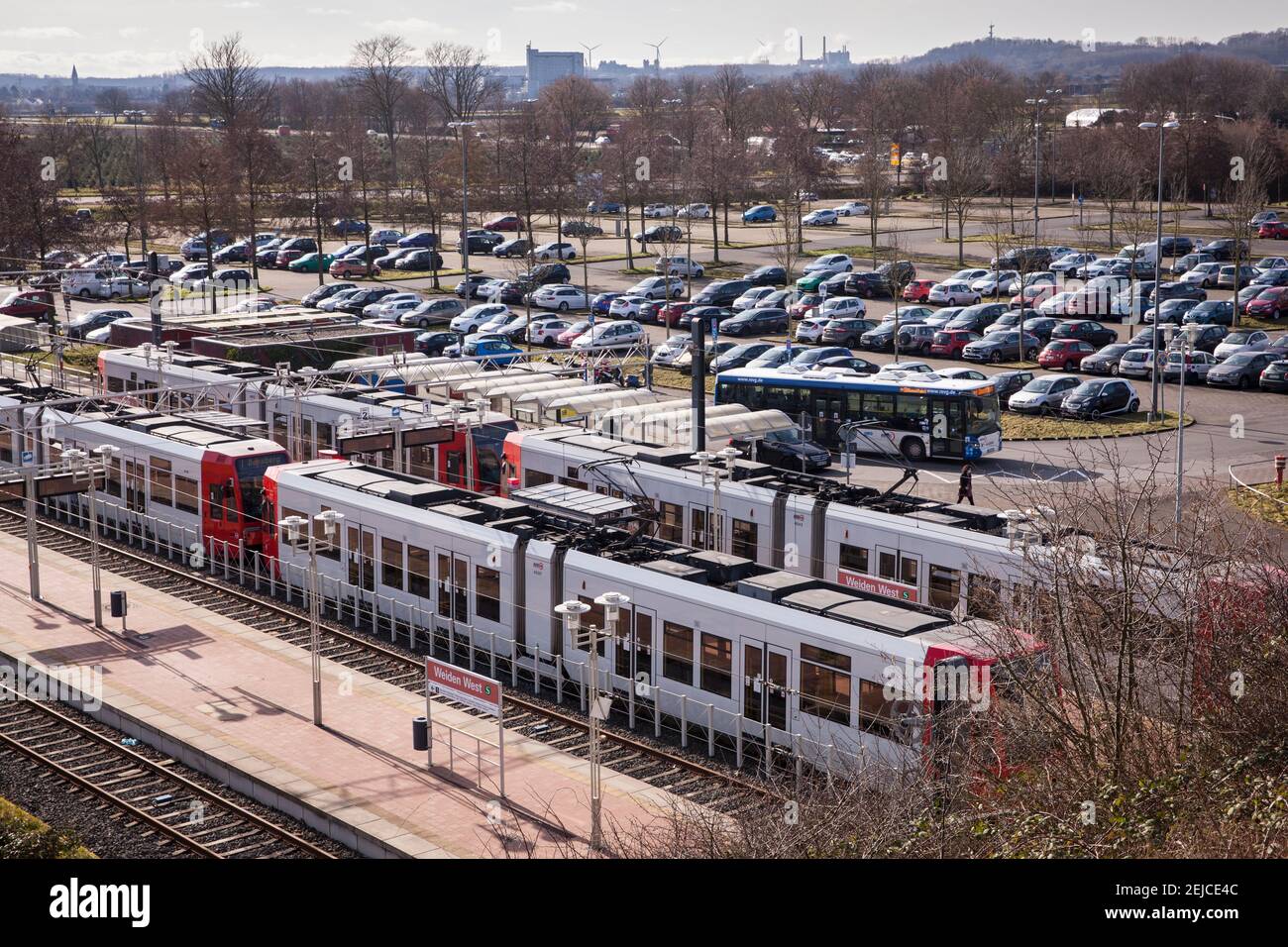 Germany, Cologne, Park and Ride car park WeidenWest at the Aachener Street in the district Germany, Cologne, Park and Ride car park WeidenWest at the Aachener Street in the district