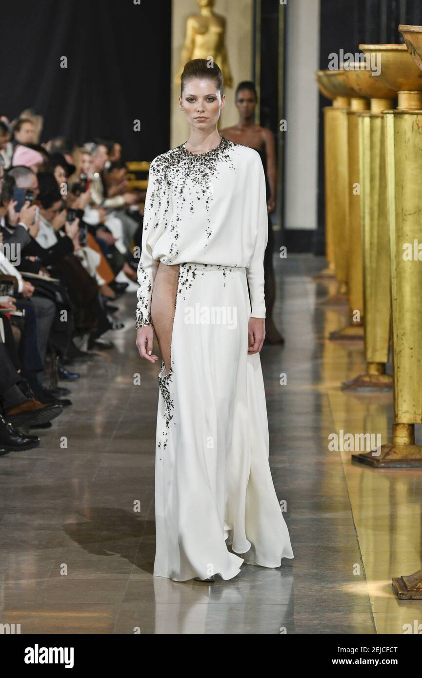 Designer Stephane Rolland walks on the runway during the Stephane Rolland  Haute Couture fashion show during Haute Couture Spring Summer 2020 in  Paris, France on Jan. 21, 2020 at Grand Palais. (Photo