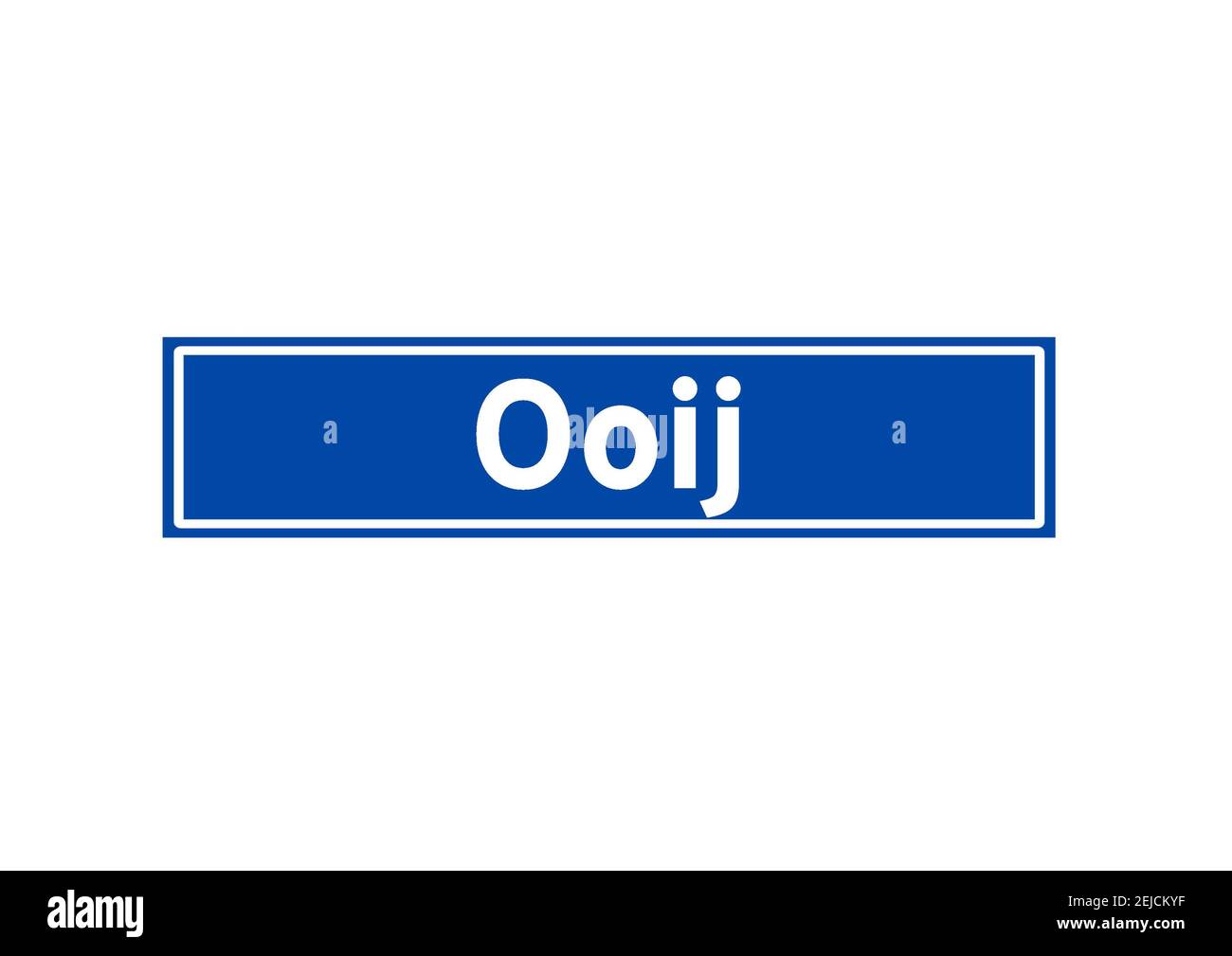 Ooij isolated Dutch place name sign. City sign from the Netherlands. Stock Photo