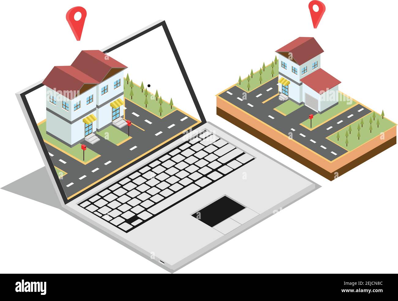 Isometric concept of home marketing, vector illustration Stock Vector ...