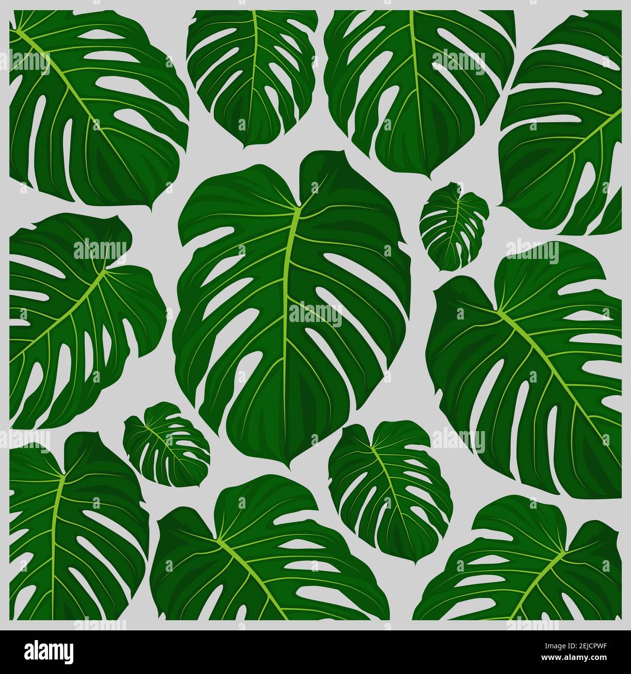 Tropical leaf seamless vector floral pattern background Stock Vector