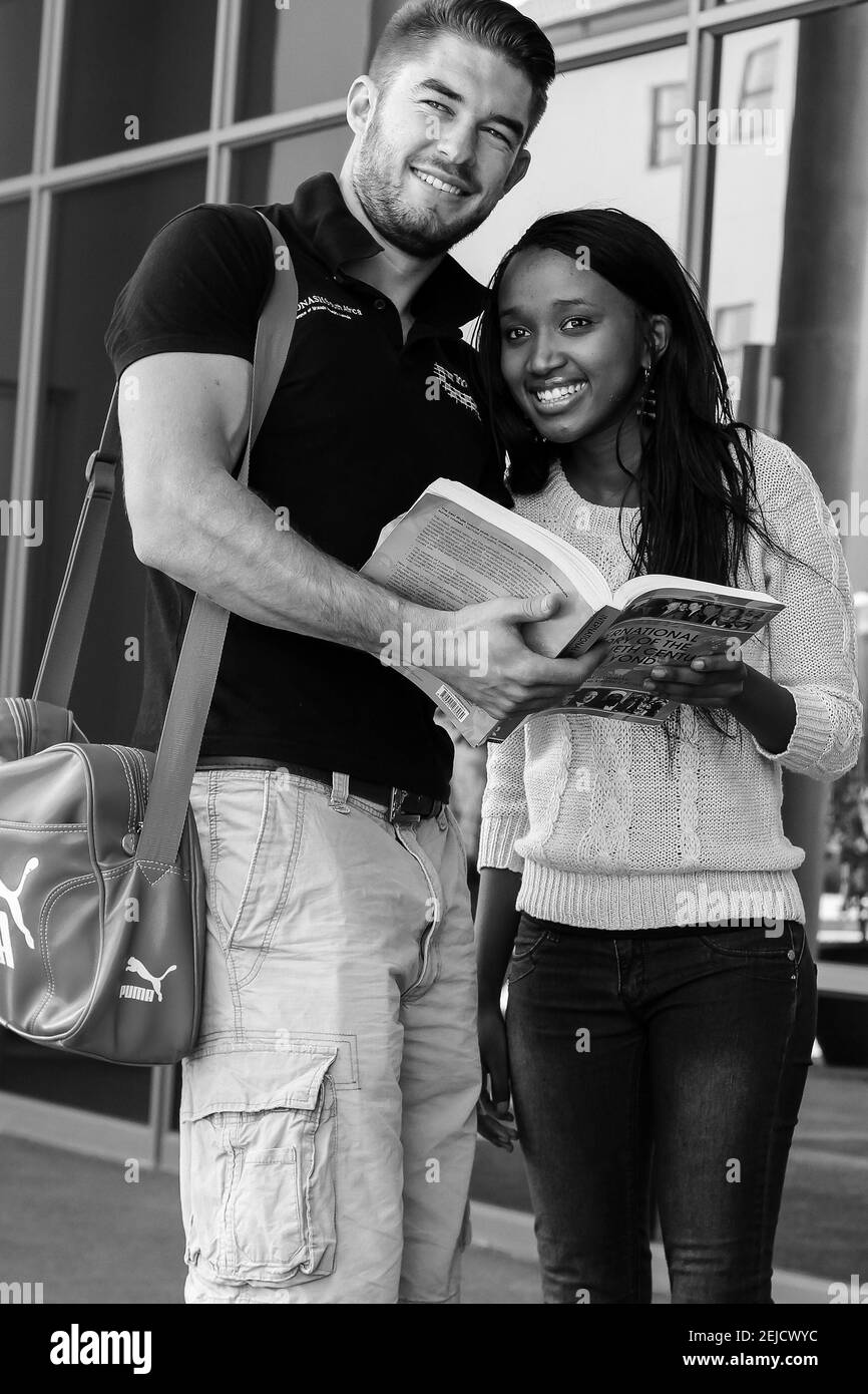 JOHANNESBURG, SOUTH AFRICA - Feb 20, 2021: Johannesburg, South Africa, April 17, 2012, Diverse Students on College Campus Stock Photo