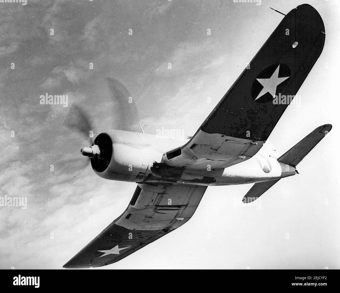A Brewster F3A-1 Corsair in flight, July 1943 Stock Photo