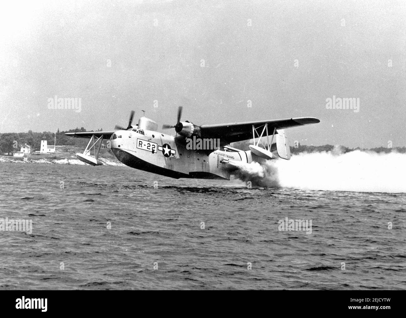 PBM Mariner water takeoff, late 1940s Stock Photo