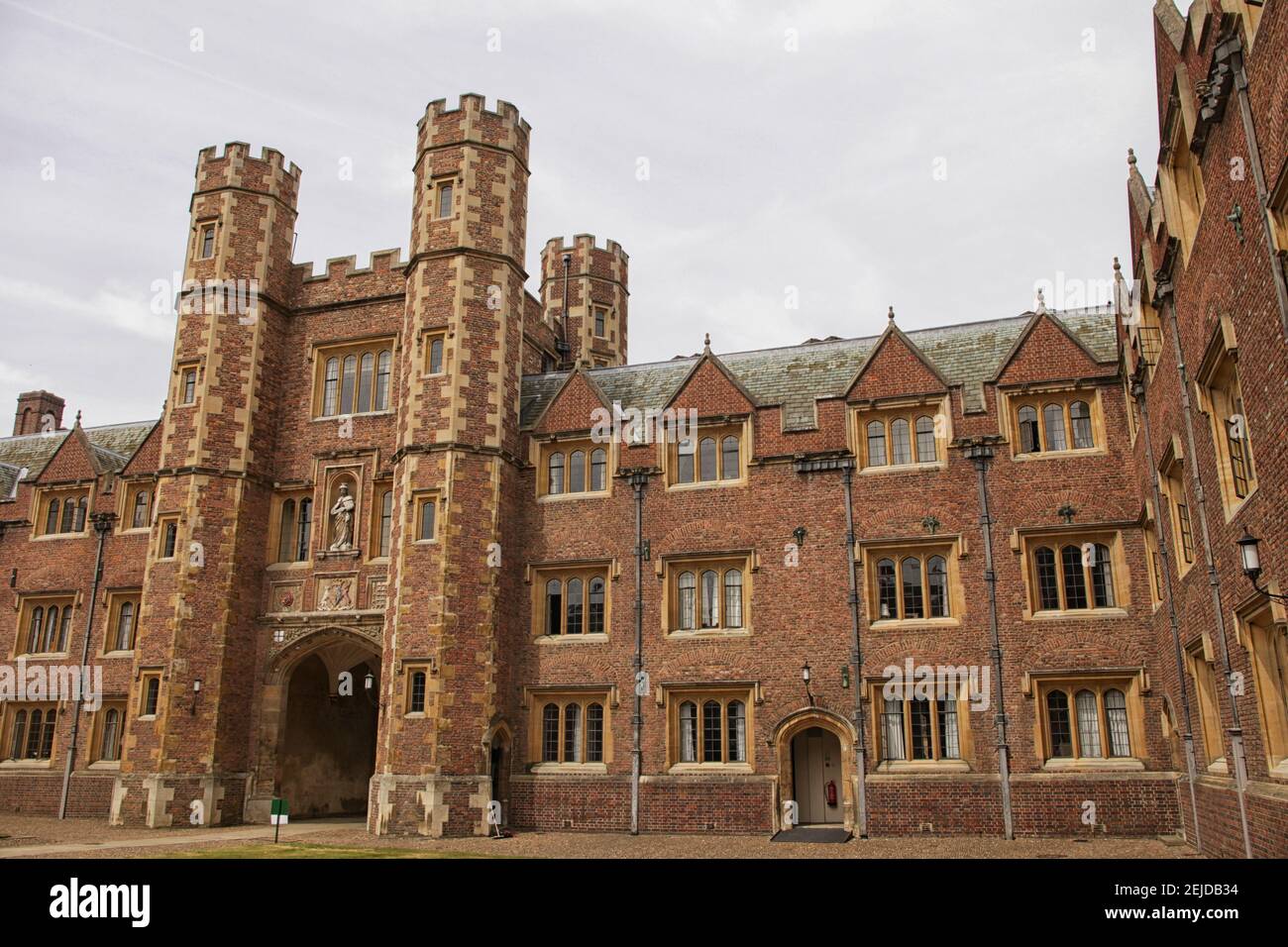 Queens College Old Court and main gate at Cambridge University